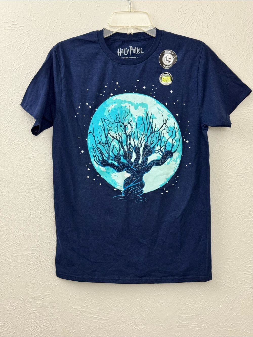 Harry Potter Navy T‑Shirt with Moonlit Tree Graphic